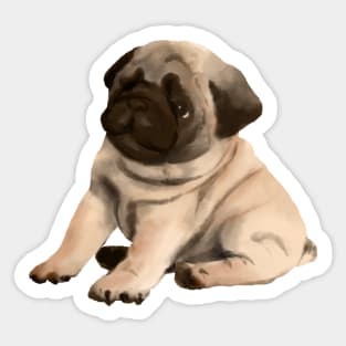 Pug cute sitting Sticker